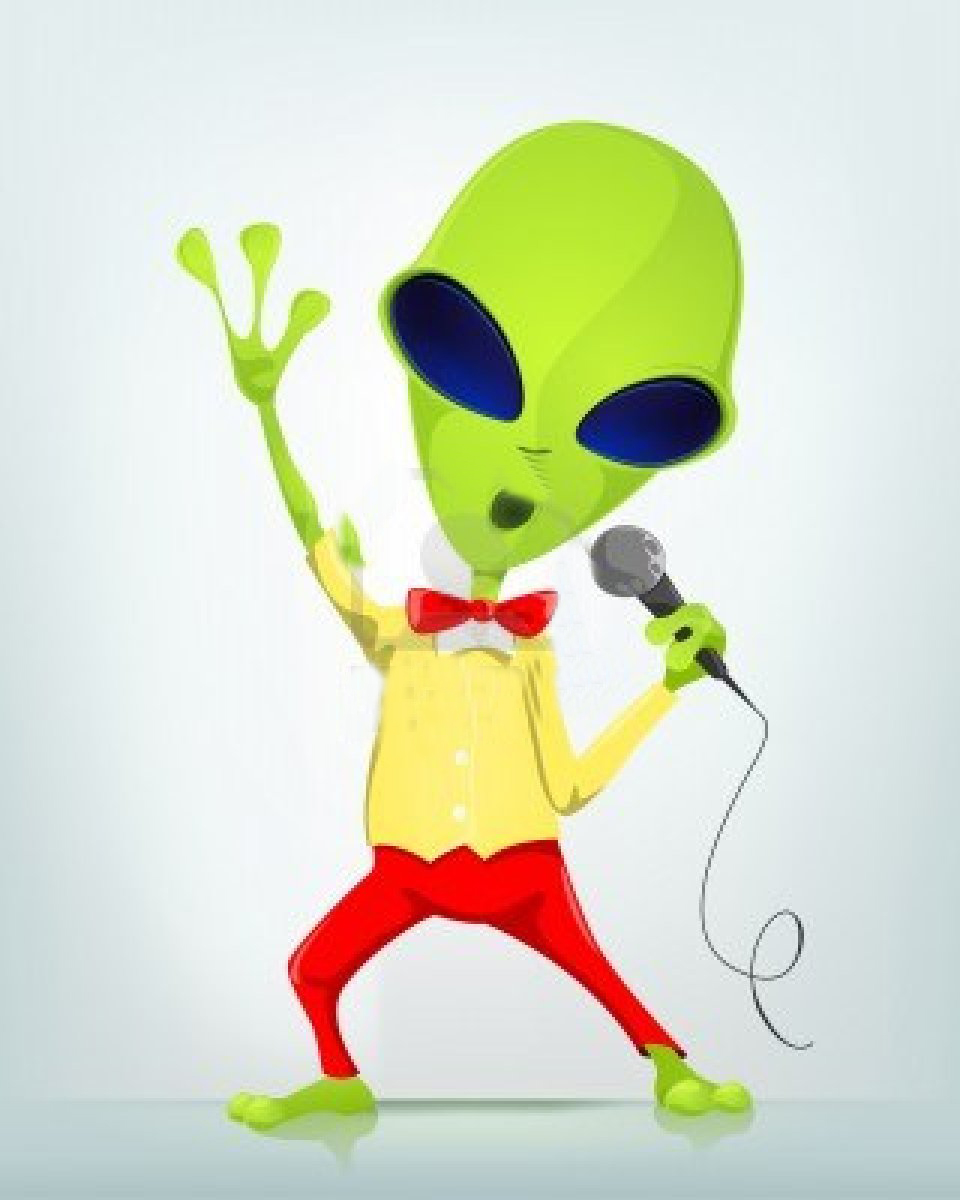 Alien Singing Song Funny Cartoon Picture