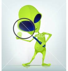 Alien With Racket Funny Cartoon Picture