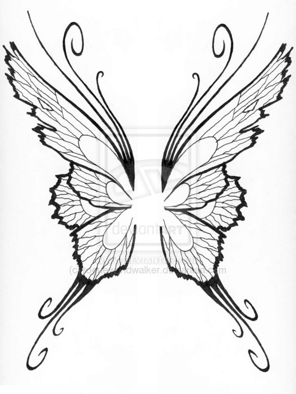 Amazing Butterfly Wings Tattoo Stencil