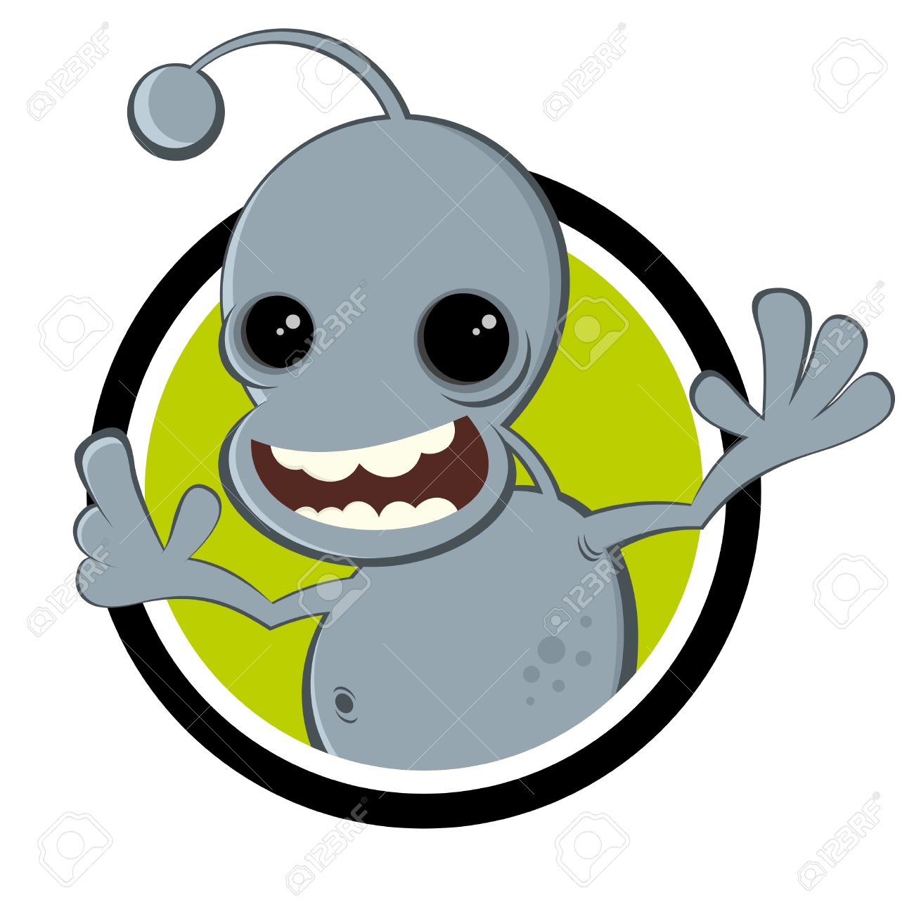 Angry Alien Funny Cartoon Image
