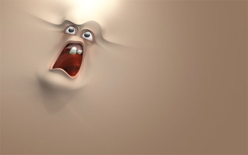 Angry Face Funny 3D Wall Painting