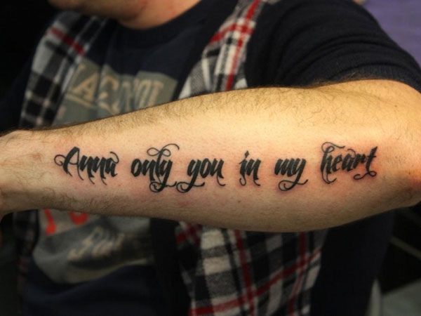 Anna Only You In My heart Tattoo On Arm