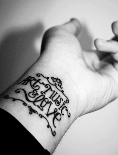 Art Music Love Tattoo On Wrist