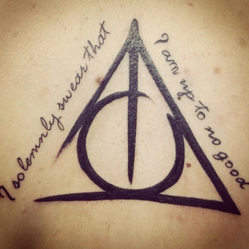 Awesome Harry Potter Deathly Hallows Symbol Tattoo Design