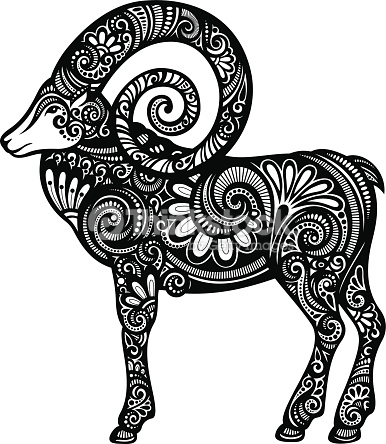 Black Paisley Pattern Sheep Tattoo Stencil By xMotox