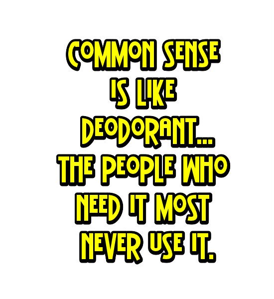 Common sense is a lot like deodorant. The people who need it most, never use it.