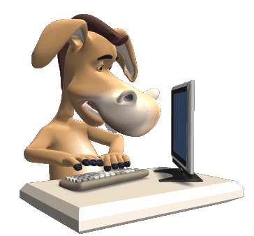 Dog Operating Computer Funny Animated Picture