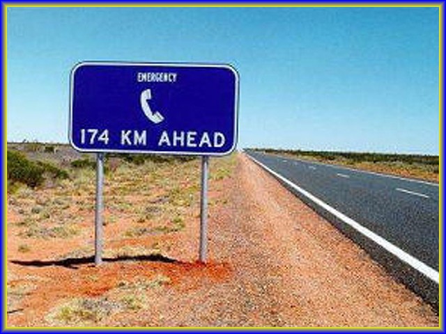 Emergency Phone 174 Km Ahead Funny Picture