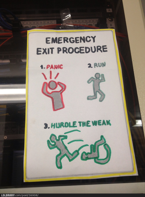 Funny Emergency Exit Procedure Picture