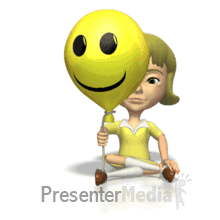 Funny Face Balloon Girl Animated Image
