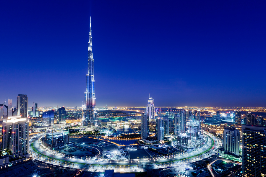 Incredible Night view of Burj Khalifa at Dubai UAE