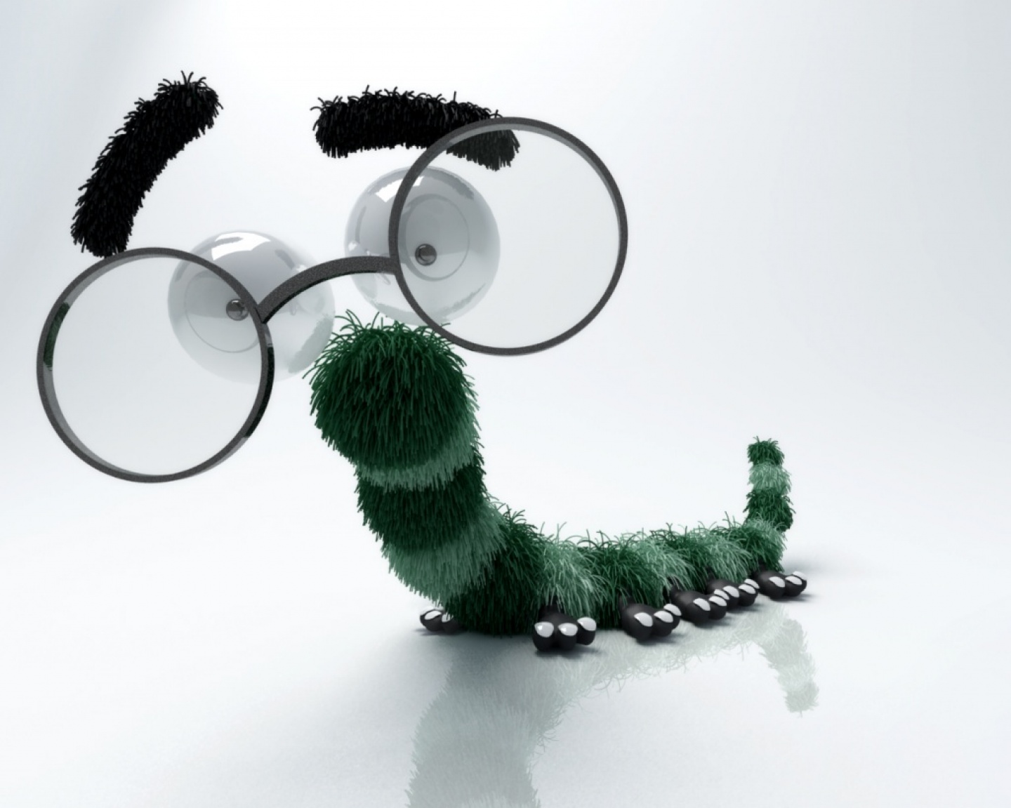 Insect With Eyeglasses Funny 3D Picture
