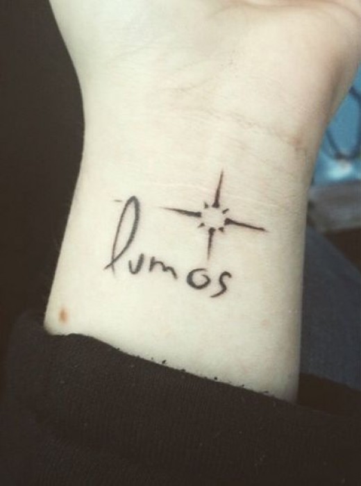 Lumos - Black Harry Potter Lumos Tattoo On Wrist