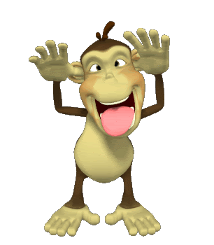 Monkey Making Funny Face 3D Gif