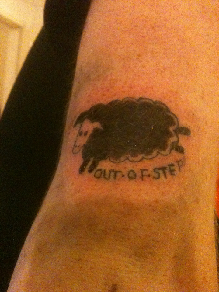 Out Of Step - Black Sheep Tattoo Design For Sleeve