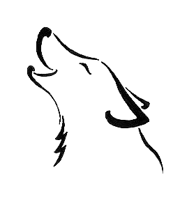 Simple Howling Wolf Tattoo Design by Tinselshine