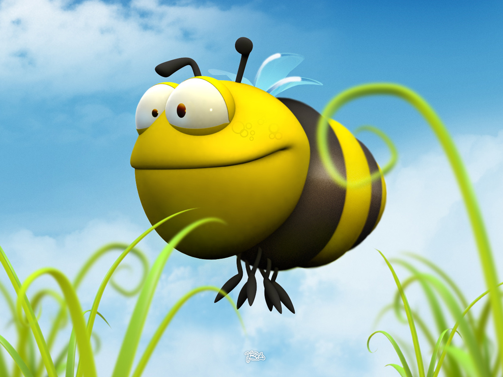 Smiley Bee Funny 3D Picture