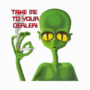 Smoking Alien Funny Glitter Image