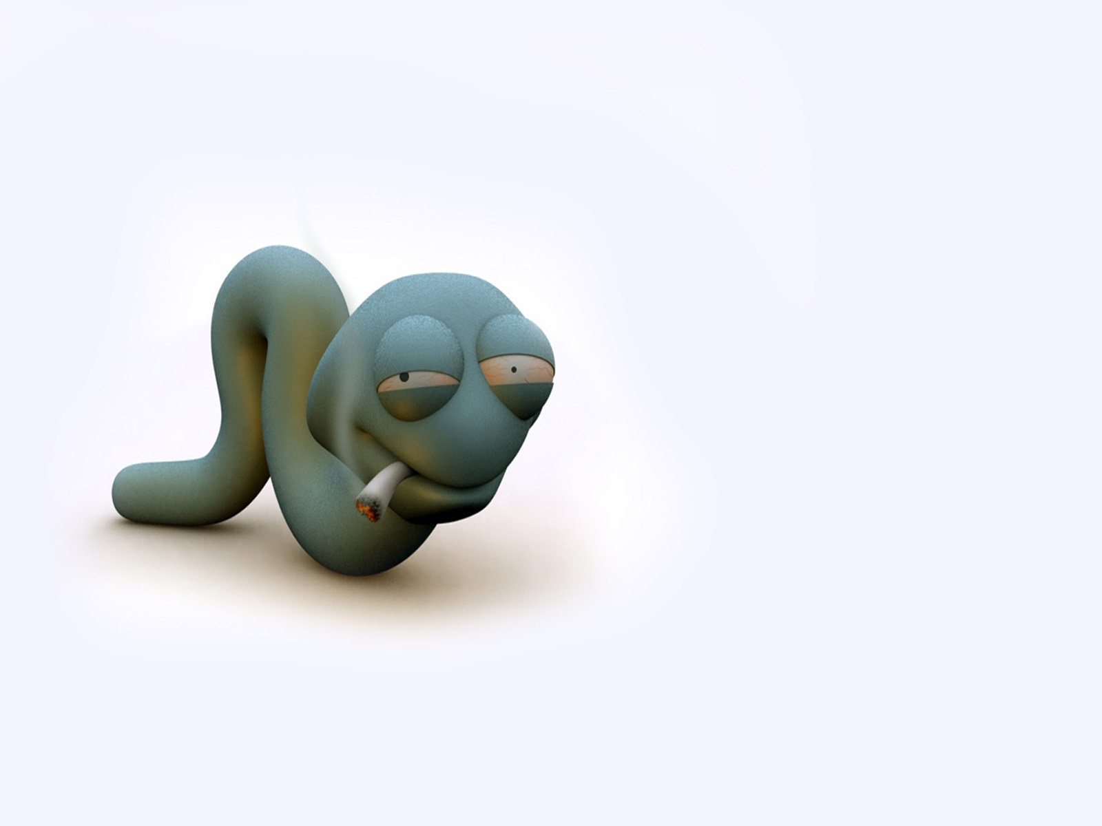 Smoking Snake Funny 3D Image