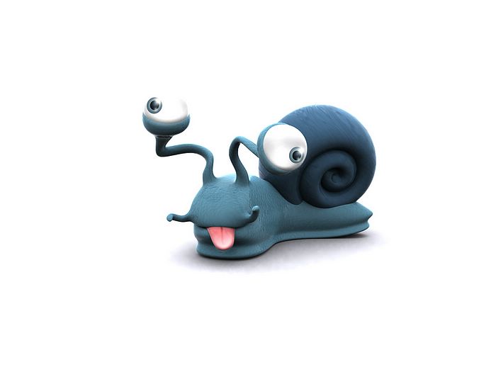 Snail Showing Tongue Funny 3D Image
