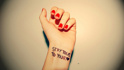 Stay True To Your Love Quote Tattoo On Wrist