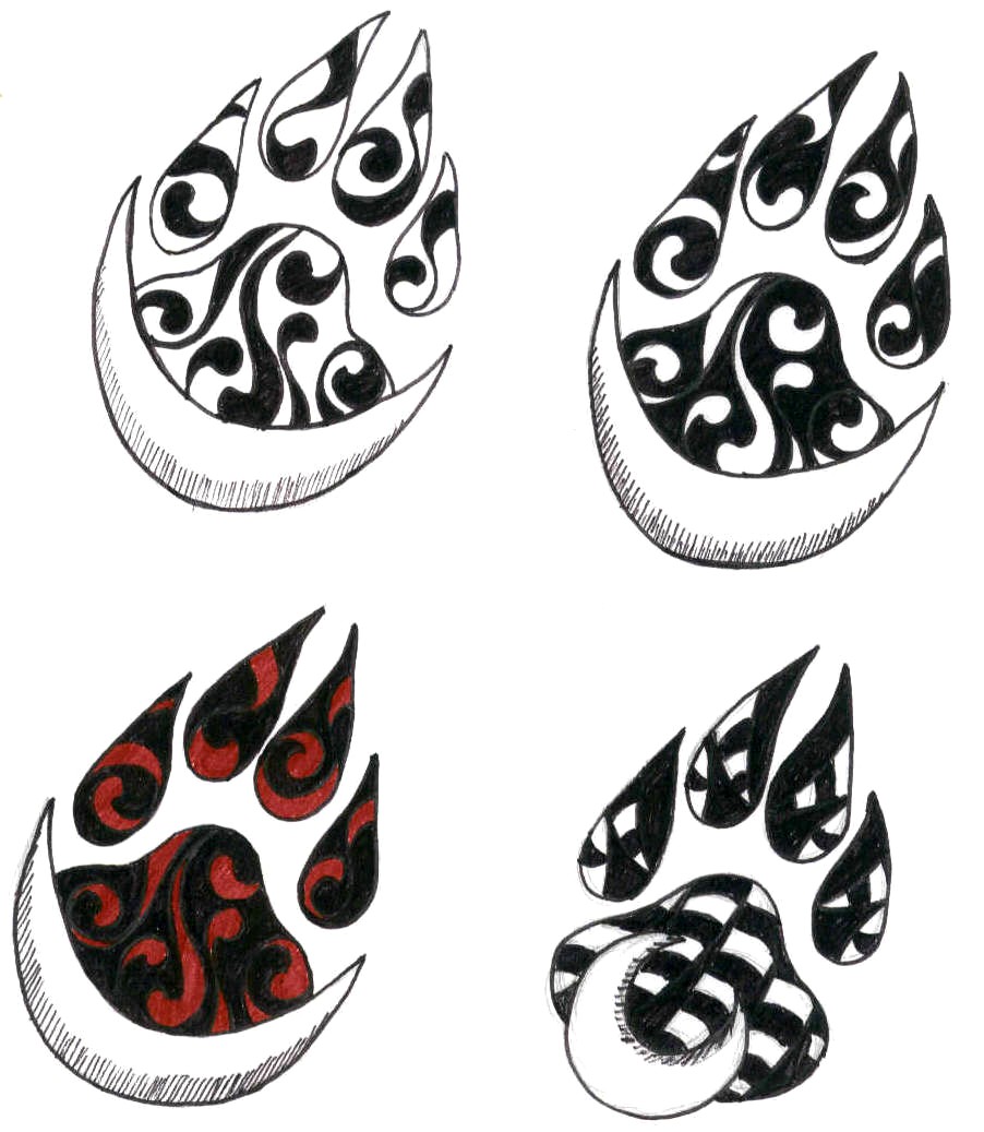Unique Four Leopard Paw Prints Tattoo Design By Sibyl