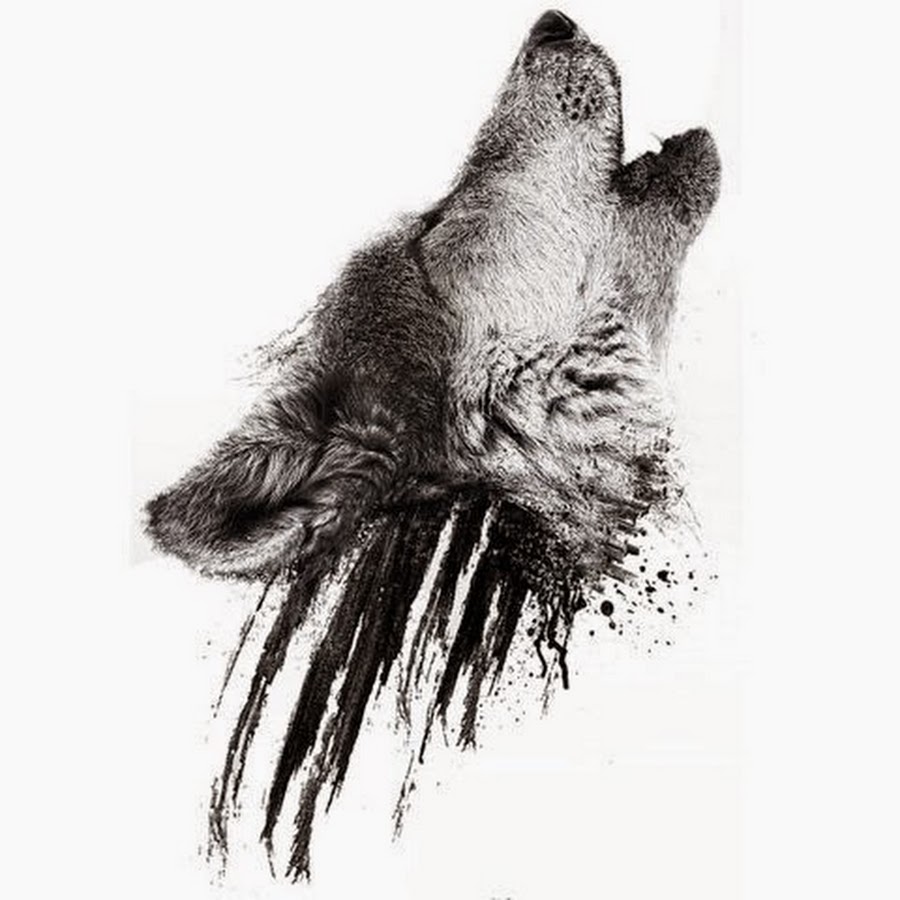 Wolf Head Tattoo Design Stencil