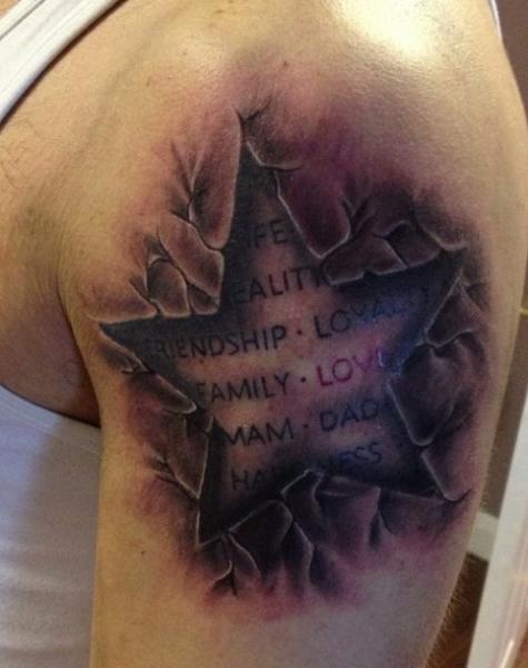 31+ 3D Star Tattoos, Images And Ideas For Men And Women