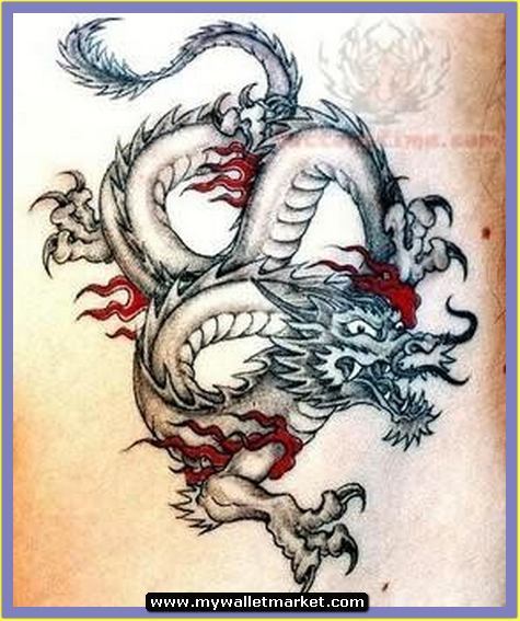 Amazing Asian Dragon Tattoo Stencil