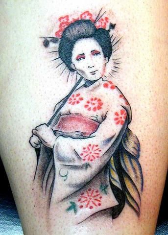 Amazing Asian Geisha Tattoo Design
