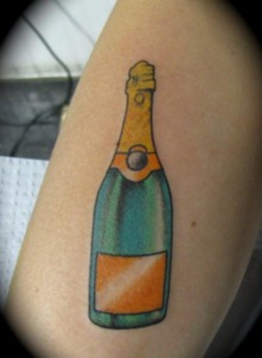 Amazing Bottle Tattoo Design For Half Sleeve