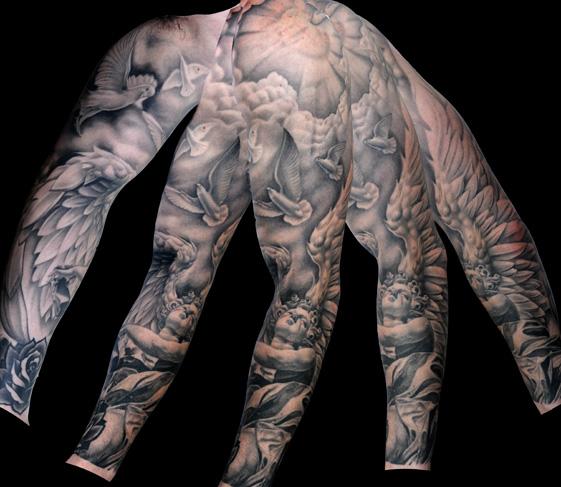 Angel Sleeve Tattoo Design Idea
