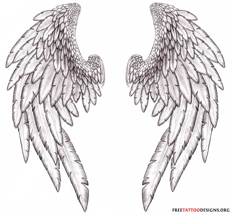 Angel Wings Feathers Tattoo Design Idea