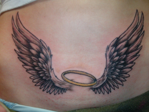 Angel Wings Tattoo On Stomach