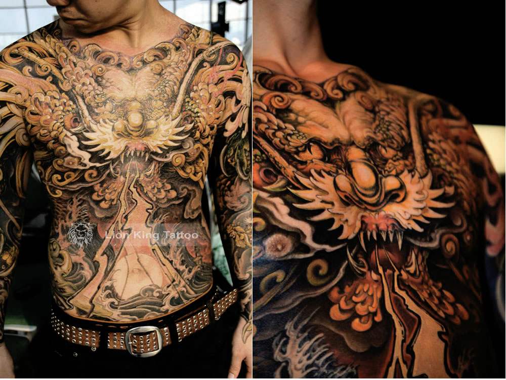 Asian Dragon Tattoo On Man Full Body By Gao Bin