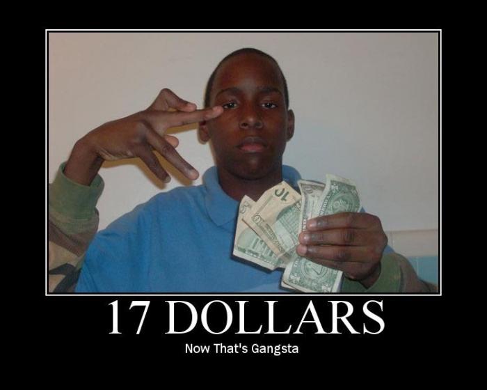 Black Boy With Dollars Funny Gangster Poster