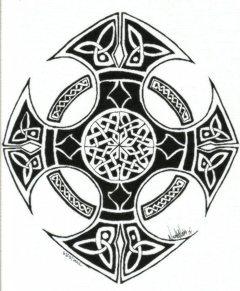 Black And Grey Celtic Knot Tattoo Design