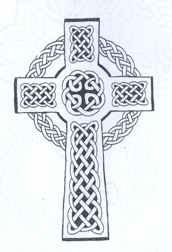 Black And White Celtic Cross Tattoo Design Idea