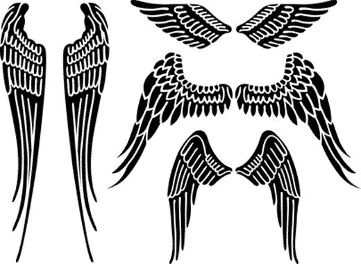 Black Angel Wings Tattoo Design Ideas
