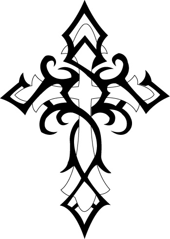 Black Tribal And Celtic Cross Tattoo by Hugepaynus