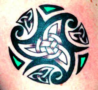 Black Tribal And Celtic Knot Tattoo Picture