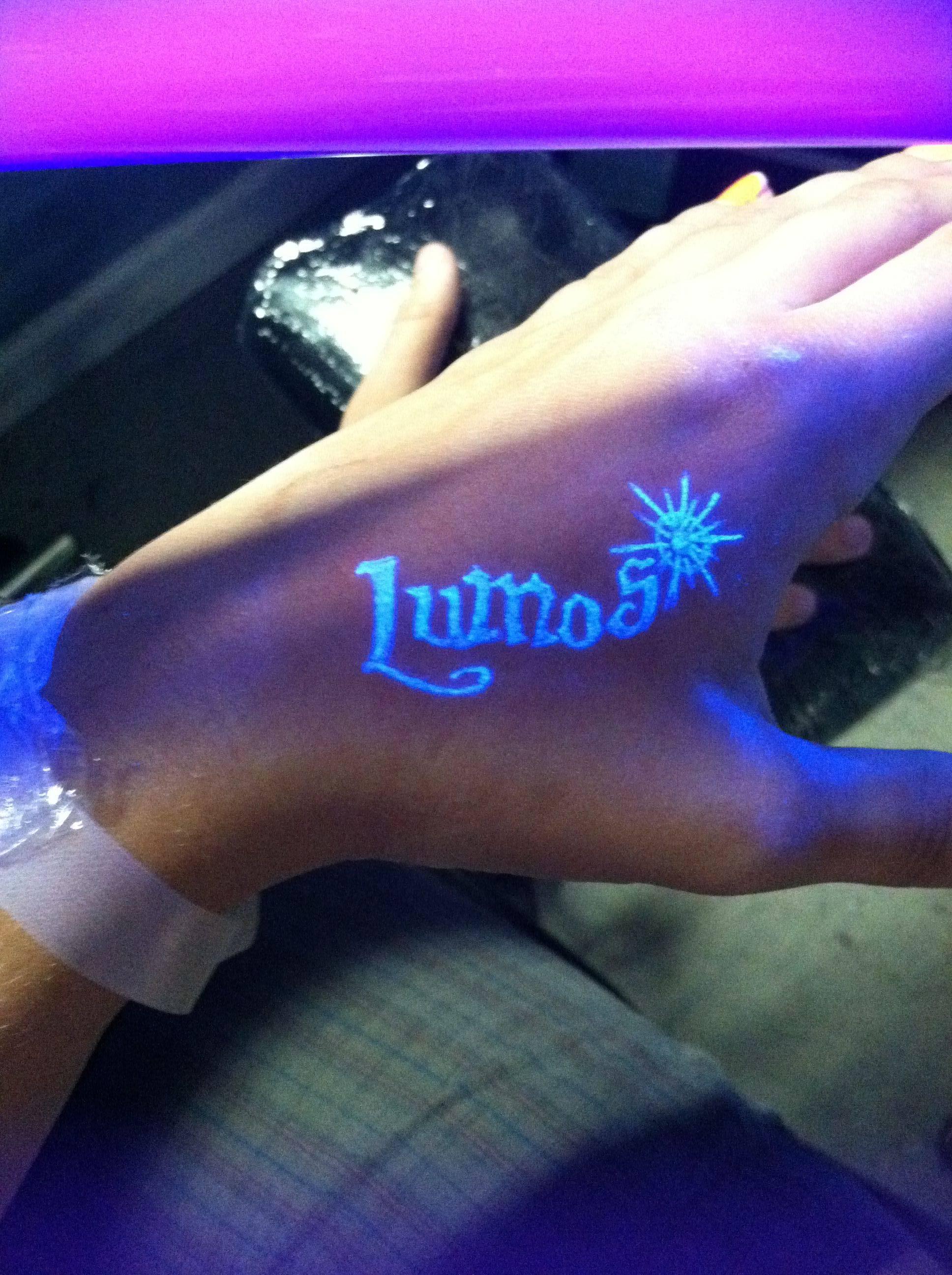 Blacklight Lumos Tattoo On Hand