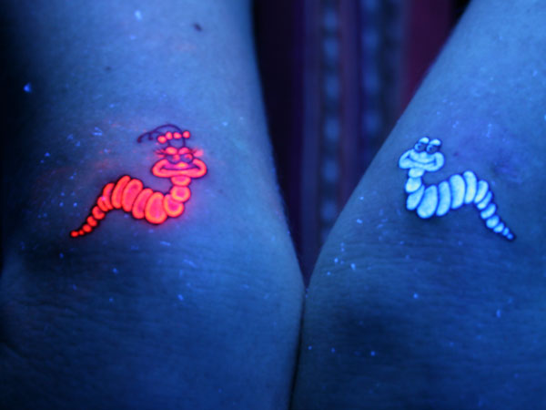 Blacklight Two Worms Tattoo Design