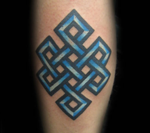 Blue Ink Celtic Knot Tattoo Design