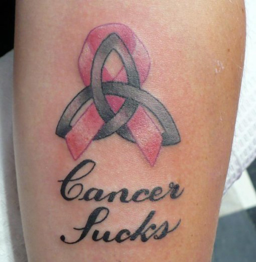 Cancer Fucks - Celtic Breast Cancer Logo Tattoo Design