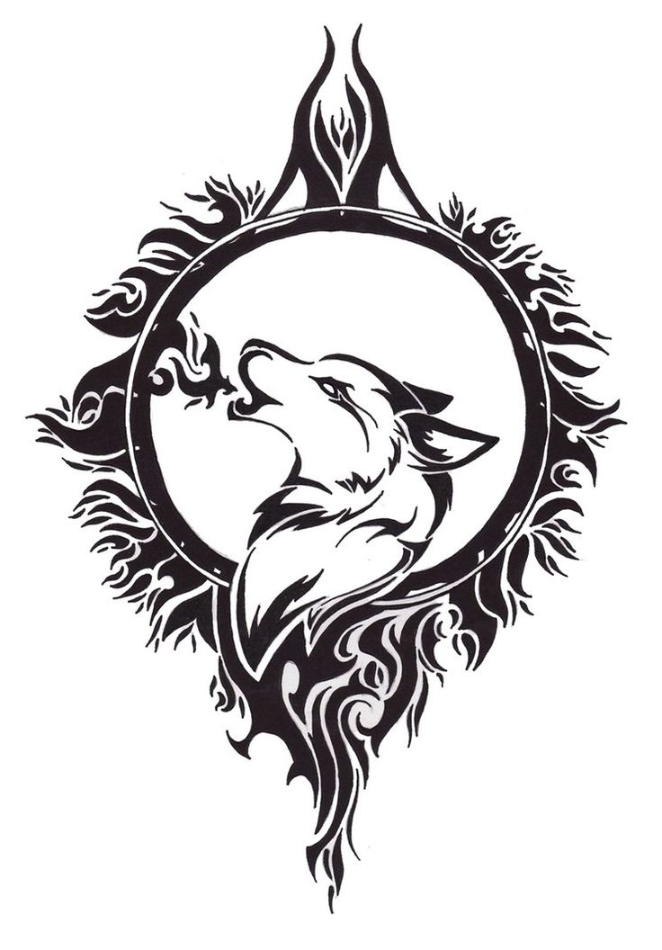 Celtic Howling Wolf Tattoo Design