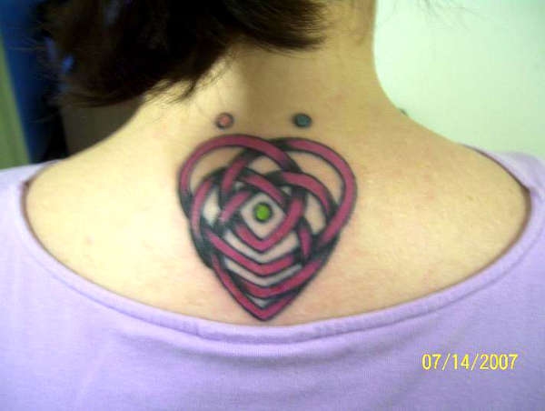 Celtic Love Knot Tattoo On Girl Nape