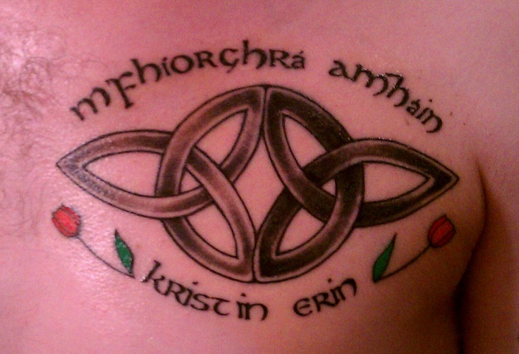 Celtic Love Tattoo On Man Back Shoulder