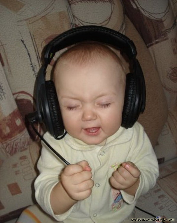 Child Listening Music Funny Picture