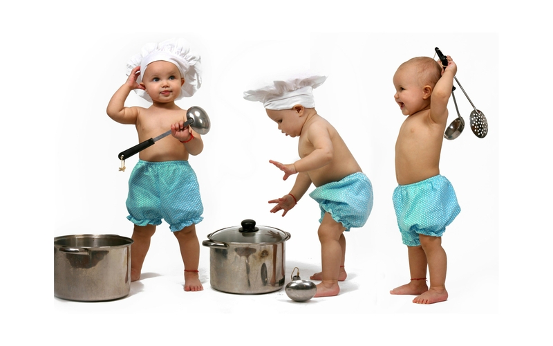 Children Playing With Utensil Funny Image